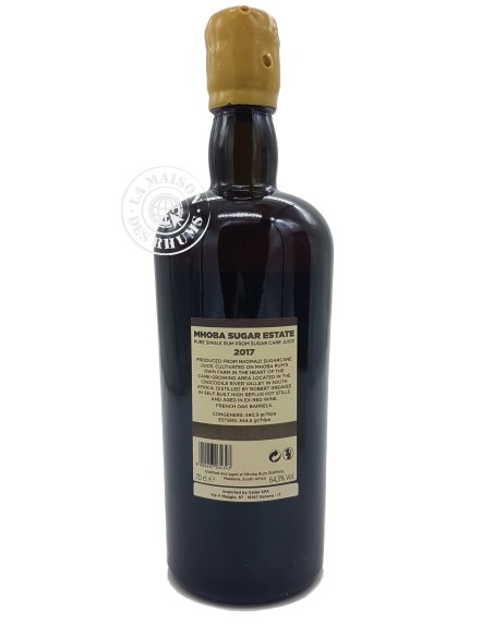Rhum Mhoba Vieux FAQ Plastic Velier Millésime 2017 64.3%