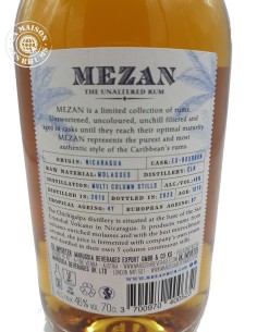 Rhum Mezan Vieux Rum Nicaragua 10 ans Millésime 2013 46% 2