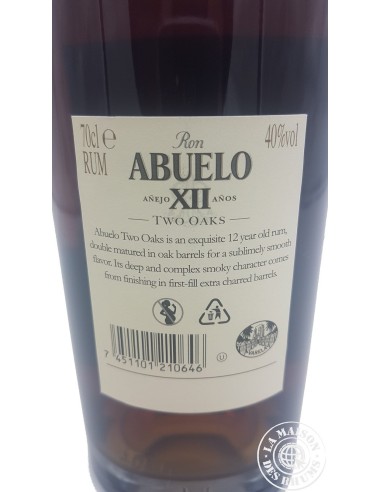 Rhum Abuelo Vieux Añejo 12 ans Two Oaks 40%
