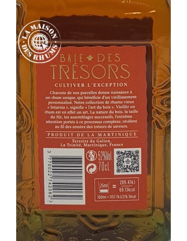 Rhum Baie des Trésors Vieux Karakoli Millésime...