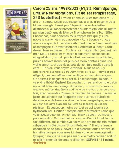 Rhum Rum Sponge Vieux Caroni 25 ans 1998 61.3%