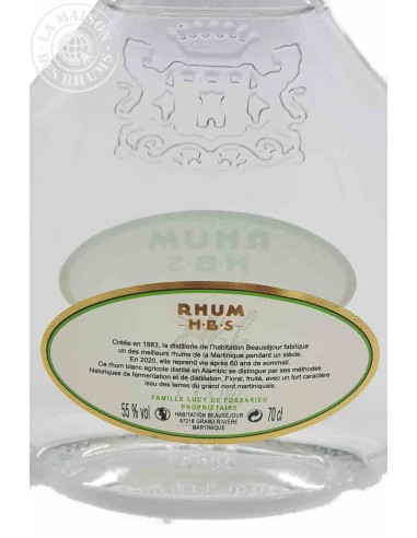 Rhum HBS Blanc Millésime 2020 55%