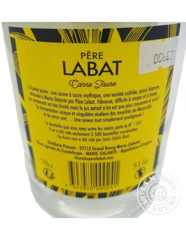 Rhum Père Labat Blanc Canne Jaune 51%