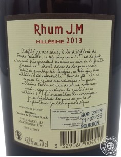 Rhum JM Vieux Millésime 2013 Brut de Fût 43.8% 2