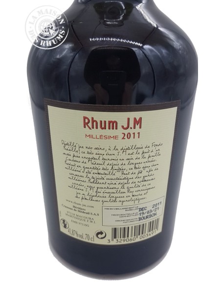Rhum JM Vieux Millésime 2011 Brut de Fût 9 ans 41.87%