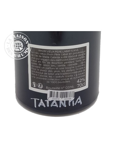 Rhum Tatanka Père Labat Vieux Les Bœufs Tirant 42%