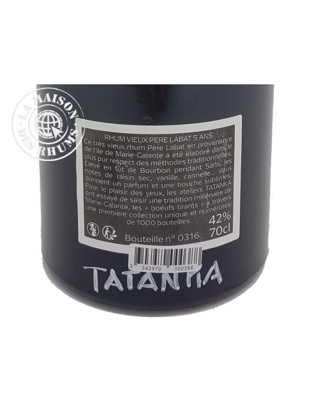 Rhum Tatanka Père Labat Vieux Les Bœufs Tirant 42%