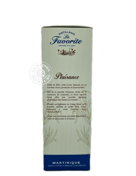 Rhum La Favorite Blanc Plaisance Canne Bleue Millésime 2024 51%