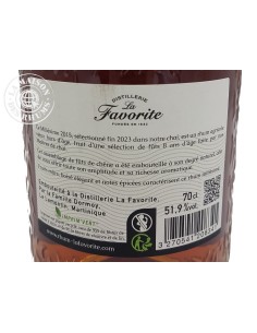 Rhum La Favorite Vieux Millésime 2015 Brut de fûts 51.9% 2