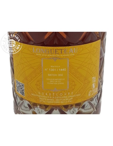 Rhum Longueteau Vieux Harmonie Opéra 47.3%