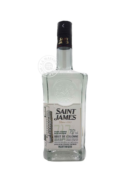 Rhum Saint James Blanc Bio Brut de Colonne - Récolte 2021 73.7%
