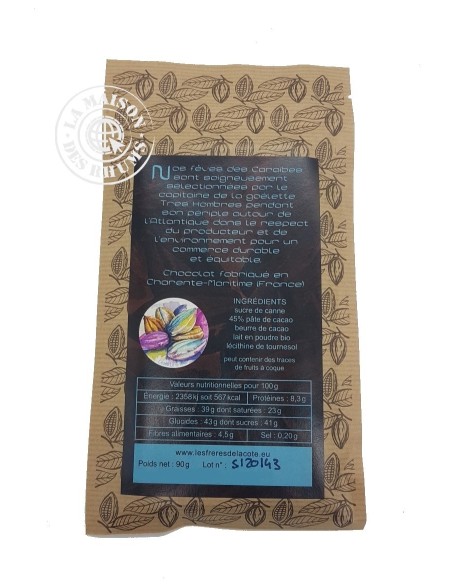 Chocolat Les Frères de la Côte Lait 45% Bean to Bar