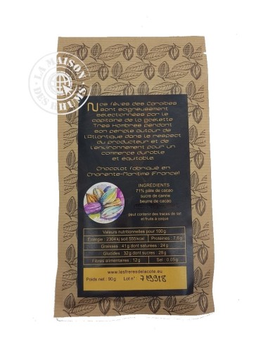 Chocolat Les Frères de la Côte Noir 71% Bean to...