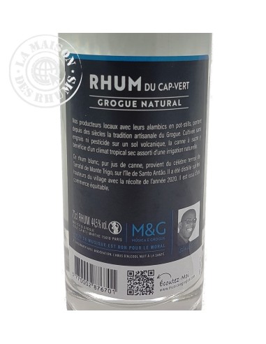 Rhum Grogue M&G Blanc Tarrafal Cabo Verde 44.5%