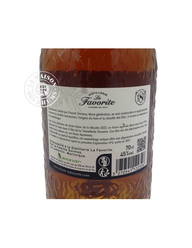 Rhum La Favorite Ambré Exploration N°6 Batch 2 45%