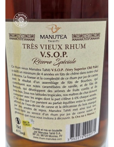 Rhum Manutea Vieux VSOP 41%