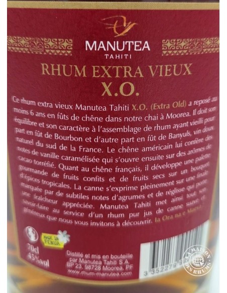 Rhum Manutea Vieux XO 45%
