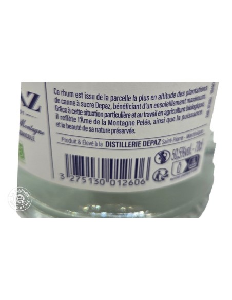 Rhum Depaz Blanc L'Âme de la Montagne 2024 Bio 50.5%