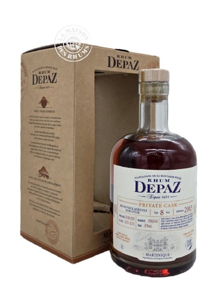Rhum Depaz Vieux Hors d'âge millésime 2015 8 ans Private Cask PCS 57%