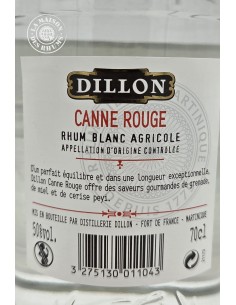 Rhum Dillon Blanc Canne Rouge Millésime 2019 50% 2