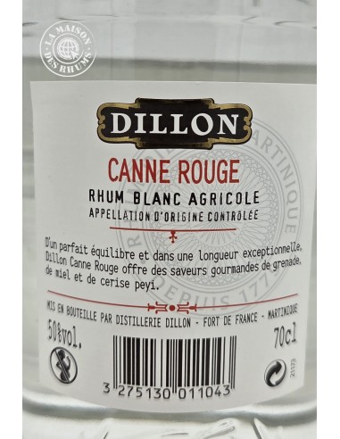 Rhum Dillon Blanc Canne Rouge Millésime 2019 50%