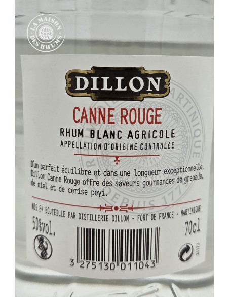 Rhum Dillon Blanc Canne Rouge Millésime 2019 50%