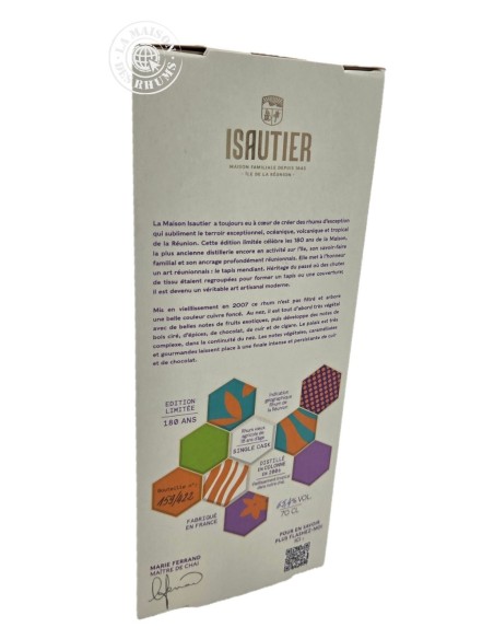 Rhum Isautier Vieux 18 ans 2006 Cuvée anniversaire 180 ans 65.4%
