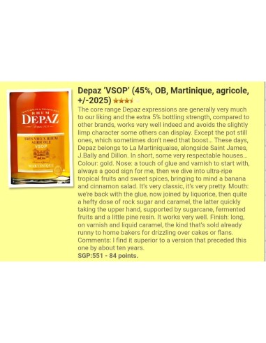 Rhum Depaz Vieux VSOP Réserve Spéciale 45%