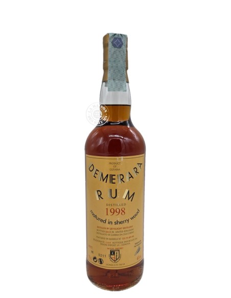 Rhum Moon Import Vieux Uitvlugt Demerara Guyana Millésime 1998 15 ans 46%