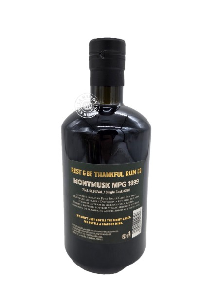 Rhum Rest & Be Thankful Vieux Jamaica Monymusk Millésime 1999 22 ans 58.9%