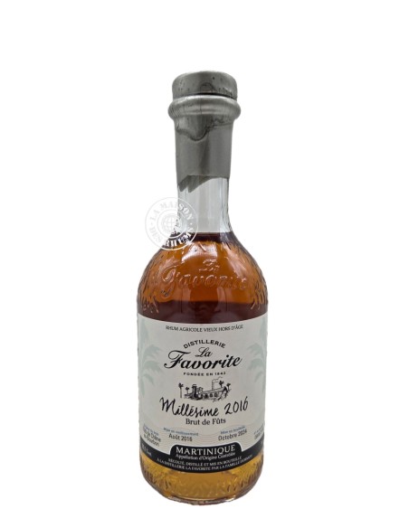 Rhum La Favorite Vieux Hors d'âge Millésime 2016 8 ans Brut de fûts 50.1%
