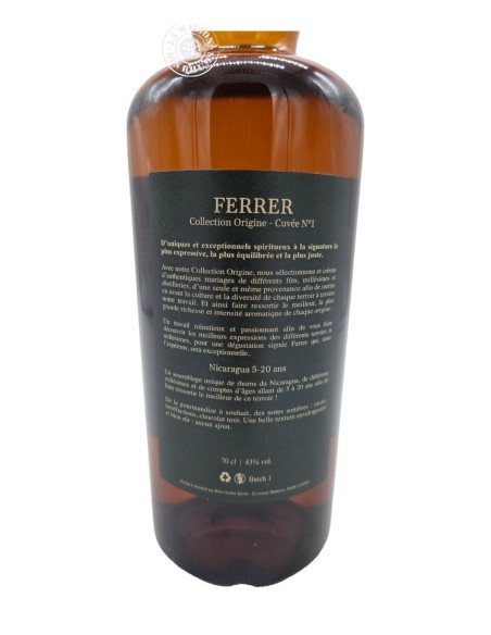 Rhum Ferrer - Collection Origine - Nicaragua 5 - 20 ans 43%