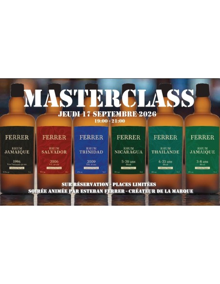 Masterclass Rhums FERRER (Embouteilleur indépendant) - Jeudi 17 septembre 2026 - 19h - 21h